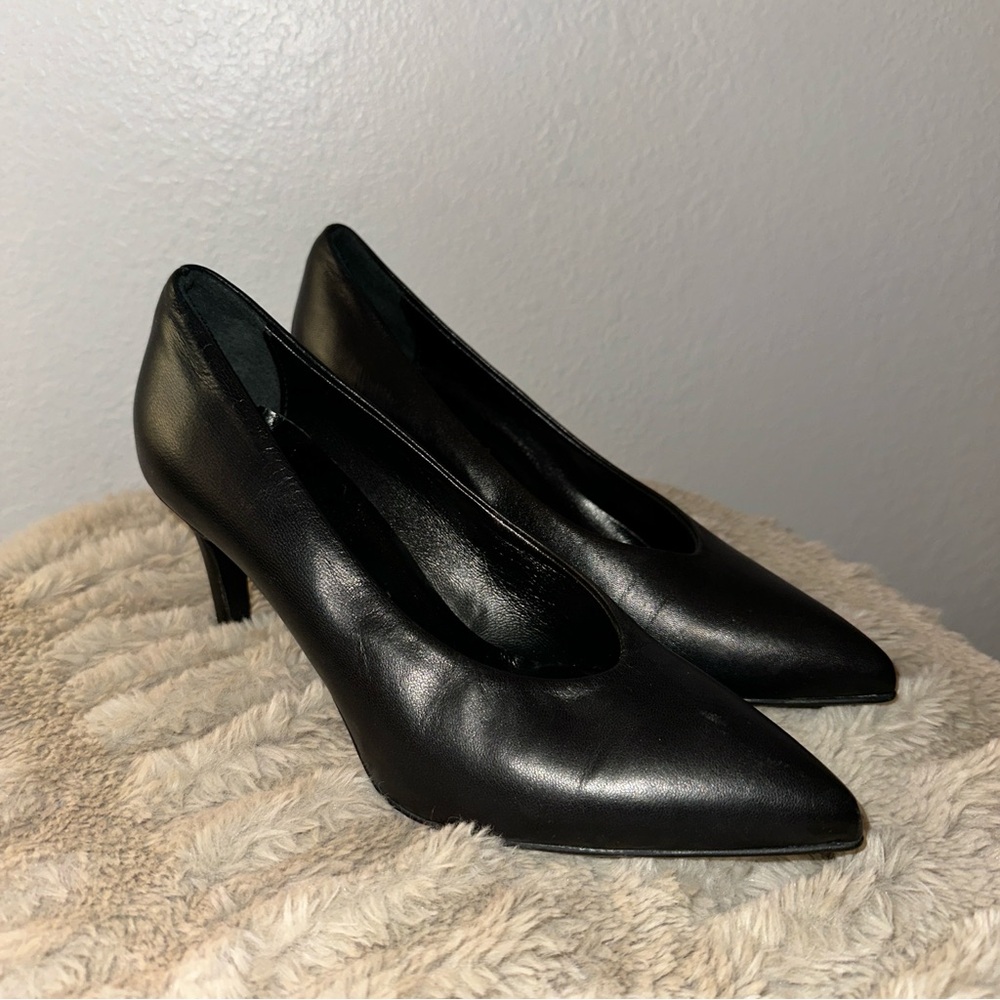 Altramarea Women’s Black Leather Heels - made in Italy